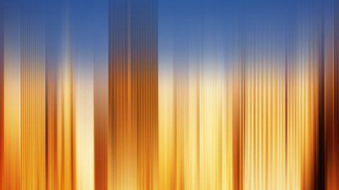 Yellow and brown striped lines flow from the bottom of the picture, fading into a blue solid background at the top.